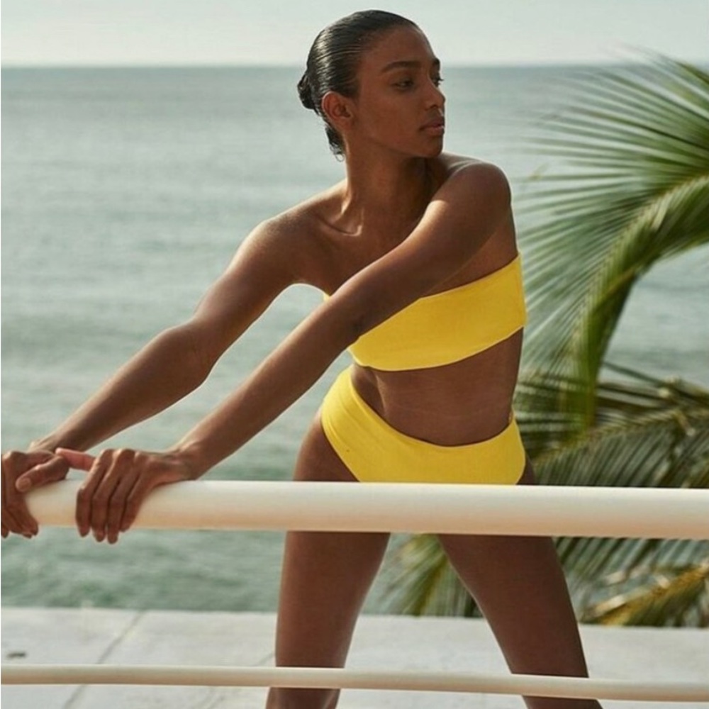 NWT BAOBAB popcorn yellow bikini SET